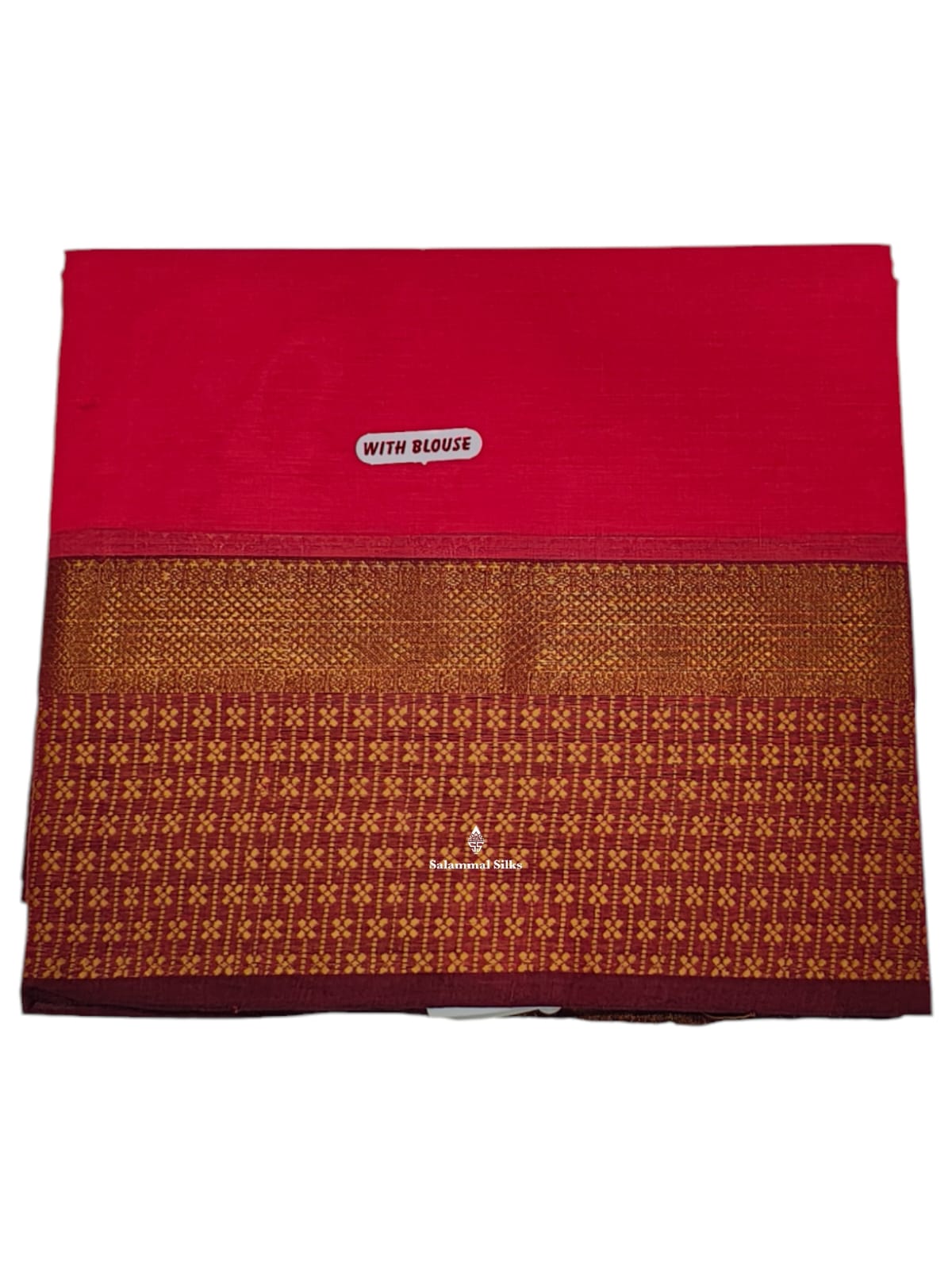Kanjivaram Pink Pure Cotton Saree With Maroon Border