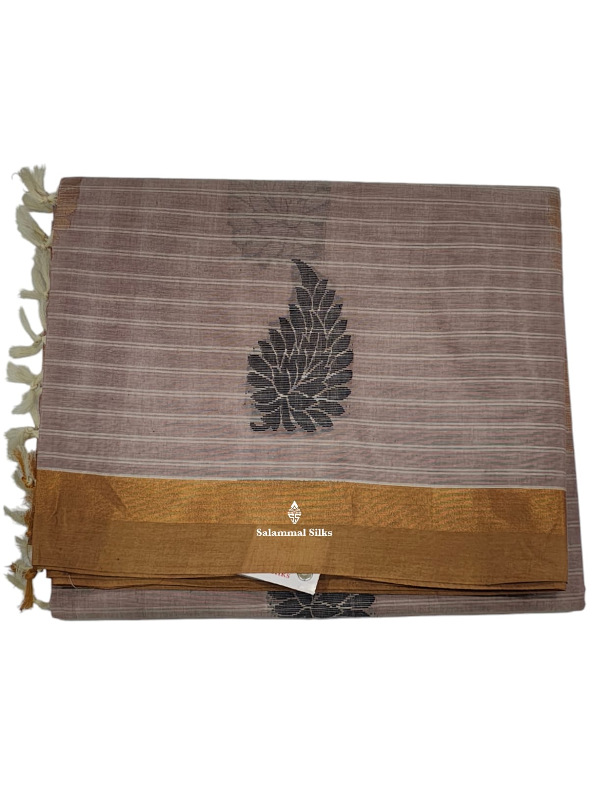 Kanjivaram Onion Pink Pure Cotton Saree With Sandal Border