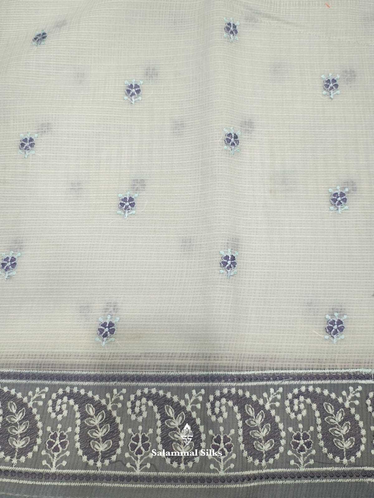 Ice Blue Fancy Saree With Threaad Work Border