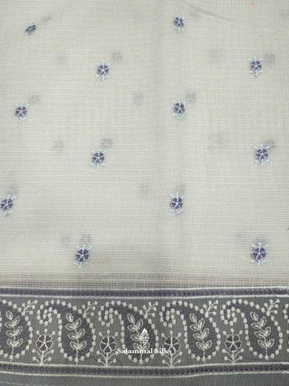 Ice Blue Fancy Saree With Threaad Work Border