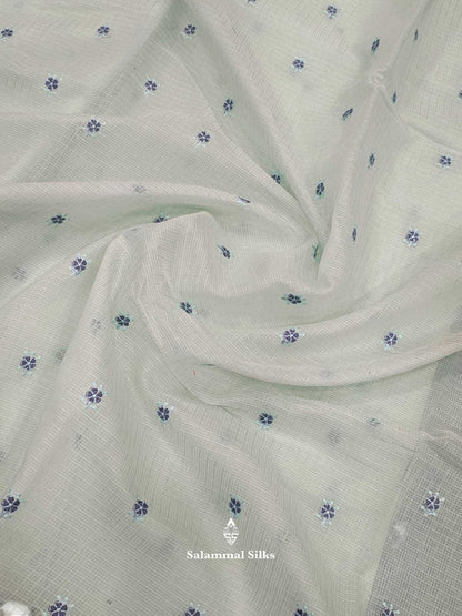 Ice Blue Fancy Saree With Threaad Work Border