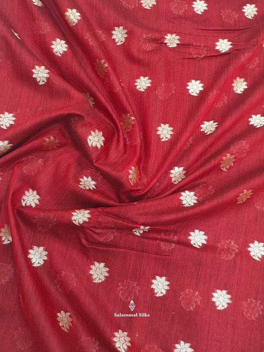 Maroon Fancy Saree With Silver Zari Border