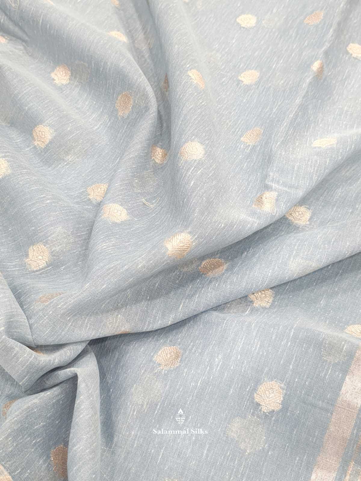 Grey Fancy Saree With Copper Border