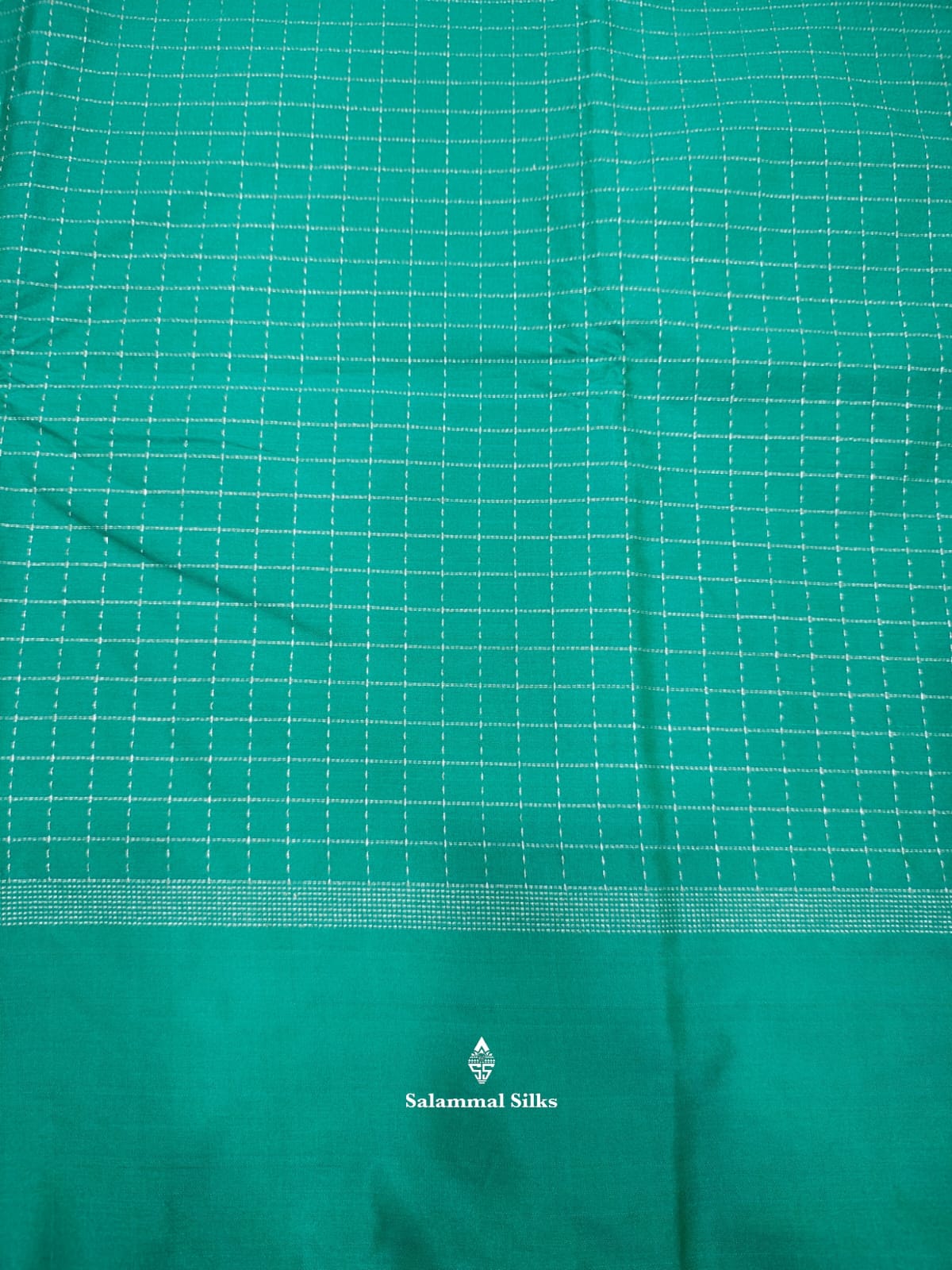 Teal And Elachi Green Half And Half Arani Semi Silk Saree
