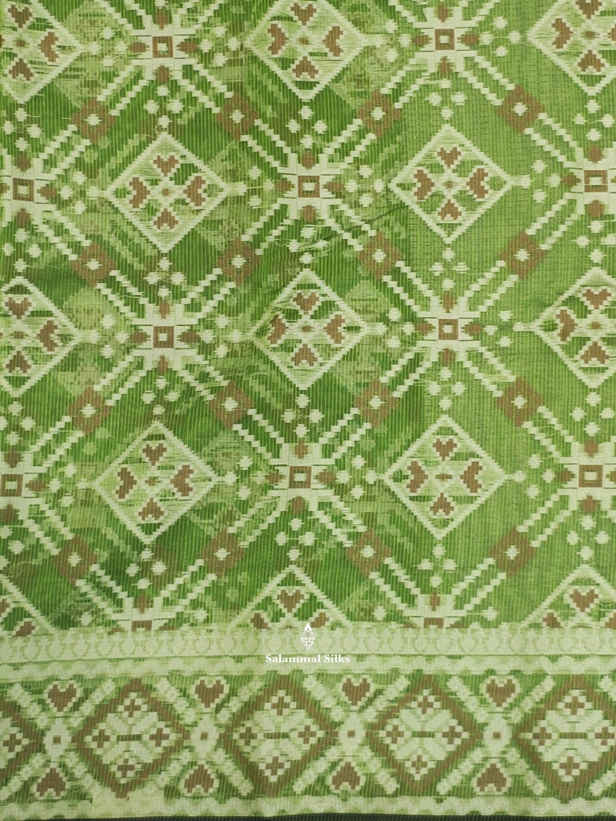 Green Ikkat Fancy Saree With Fancy Border