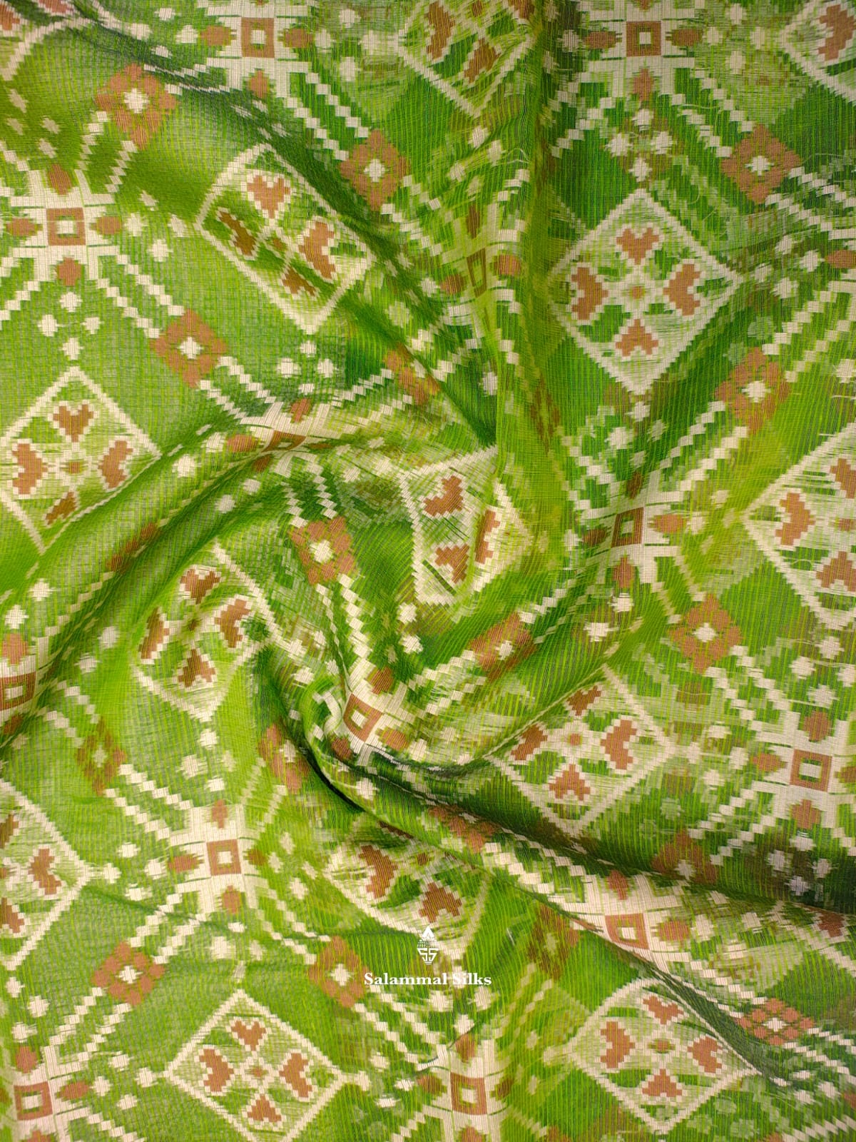 Green Ikkat Fancy Saree With Fancy Border