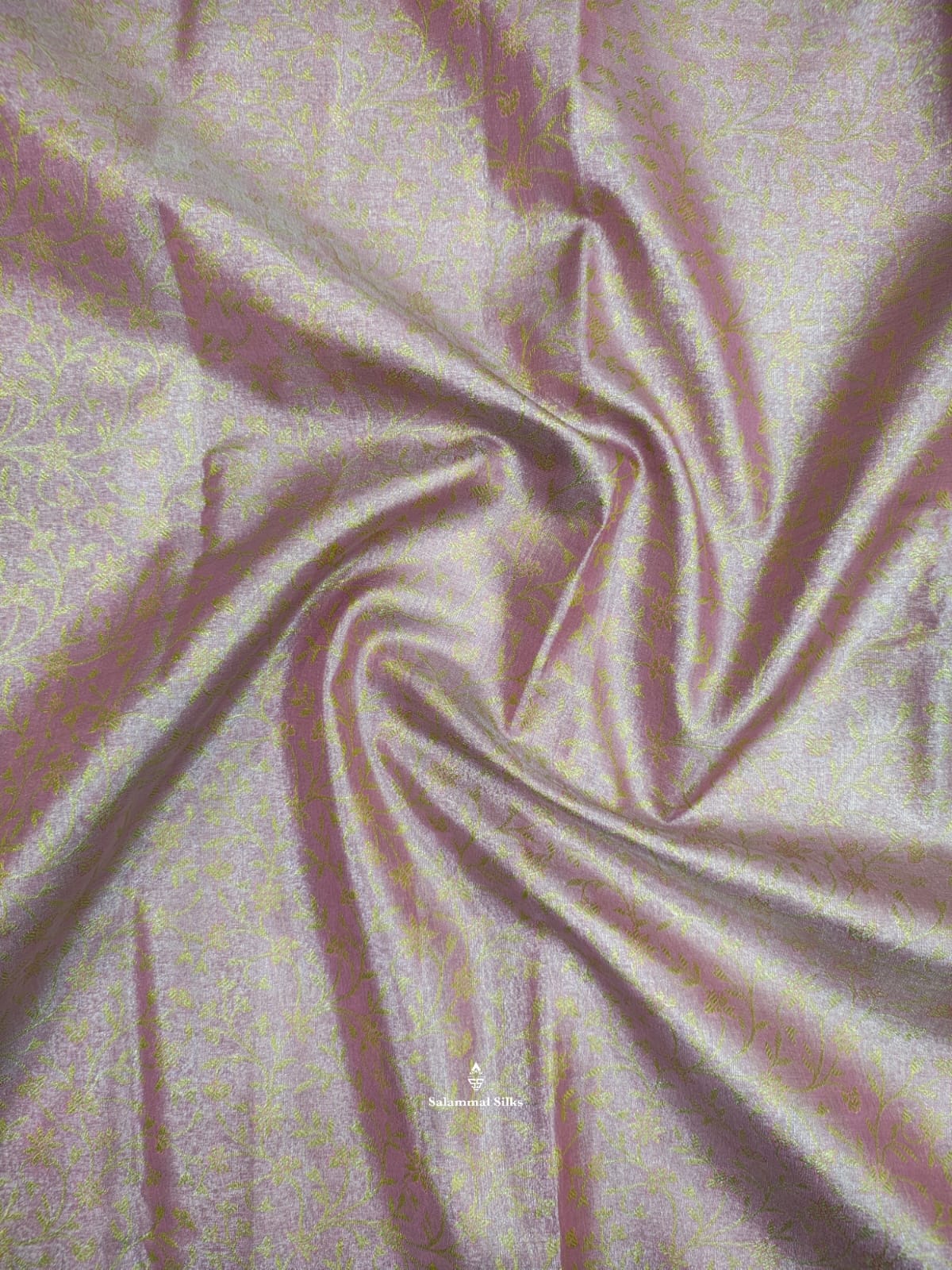 Lavender Tissue Bridal Semi Silk Saree With Bottle Green Border