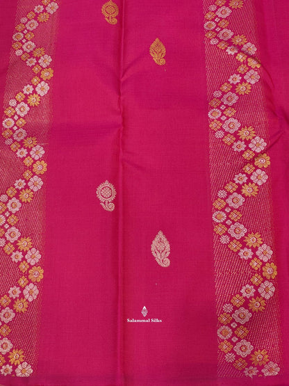 Kanjivaram Beautiful Magenta Pure Silk Saree Without Border