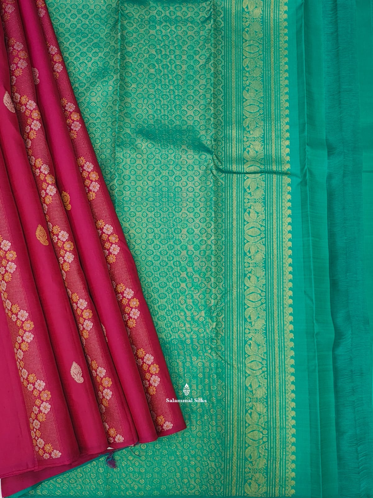 Kanjivaram Beautiful Magenta Pure Silk Saree Without Border