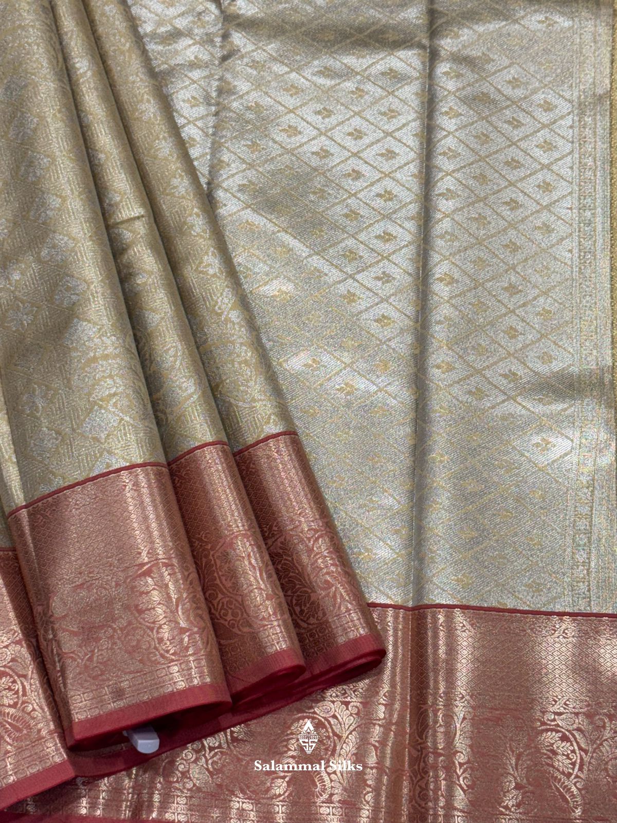 Sandal Yellow Semi Silk Saree With Light Maroon Border
