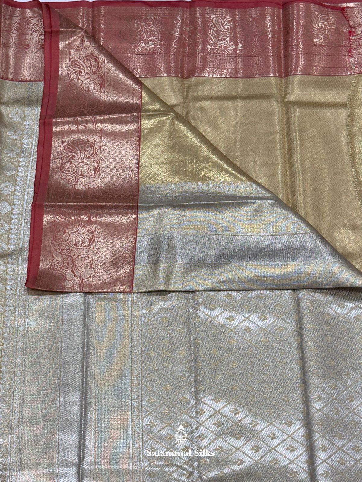 Sandal Yellow Semi Silk Saree With Light Maroon Border
