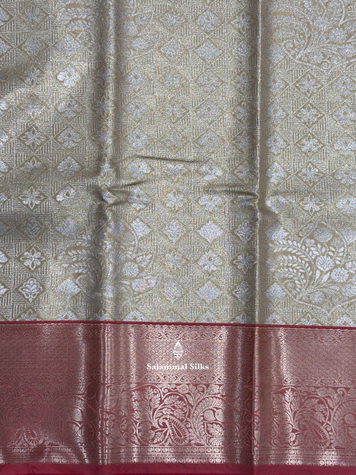 Sandal Yellow Semi Silk Saree With Light Maroon Border