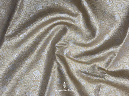 Sandal Yellow Semi Silk Saree With Light Maroon Border