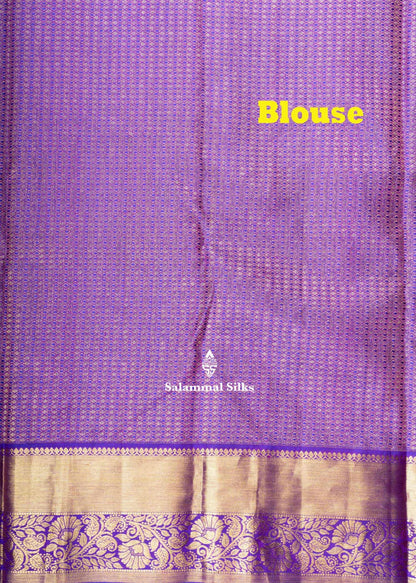 Kanjivaram Violet Pure Silk Saree With Grand Blouse
