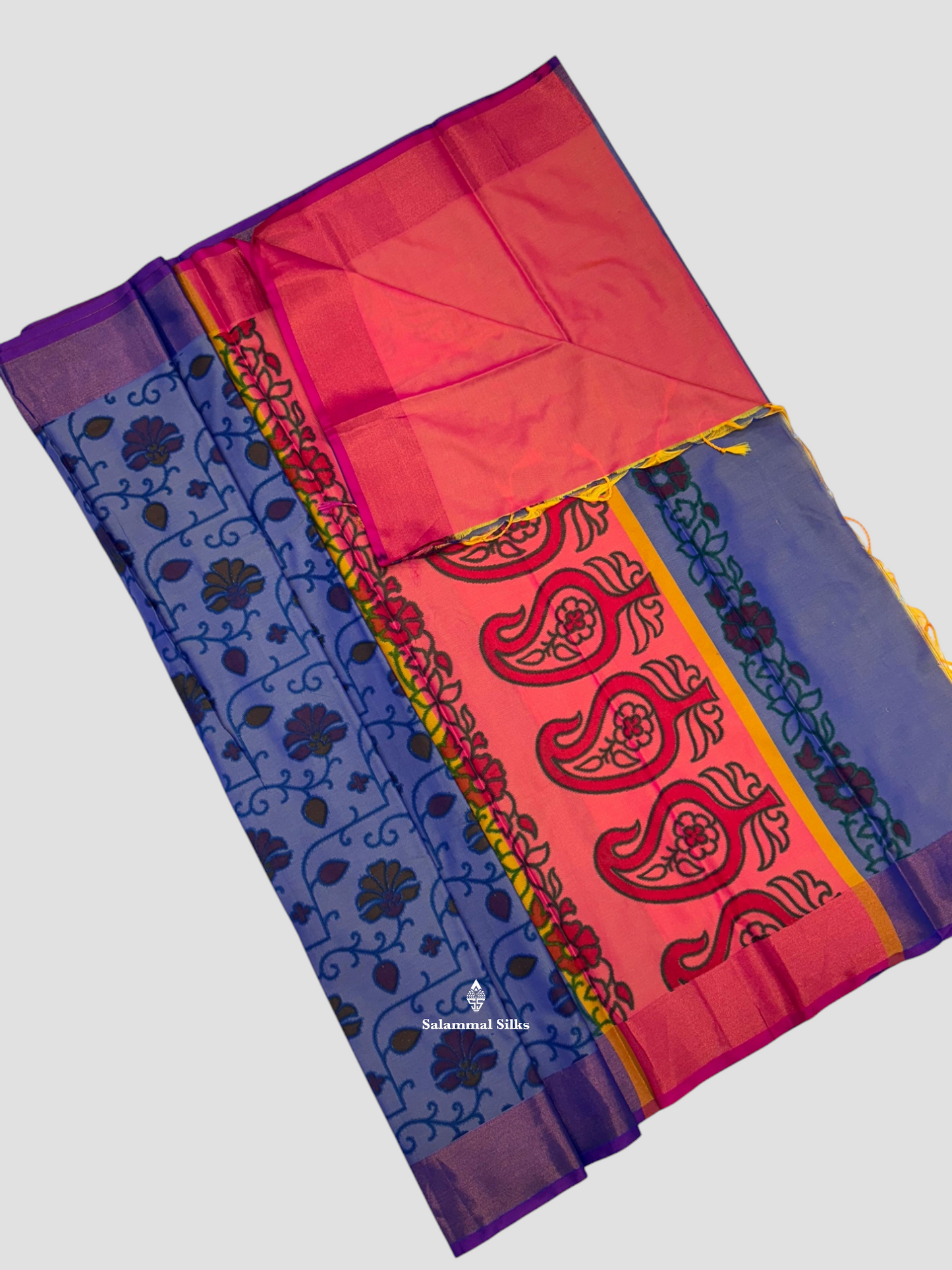Pinkish Orange Beautiful Light Weight Fancy Saree With Copper Zari Ketti Border