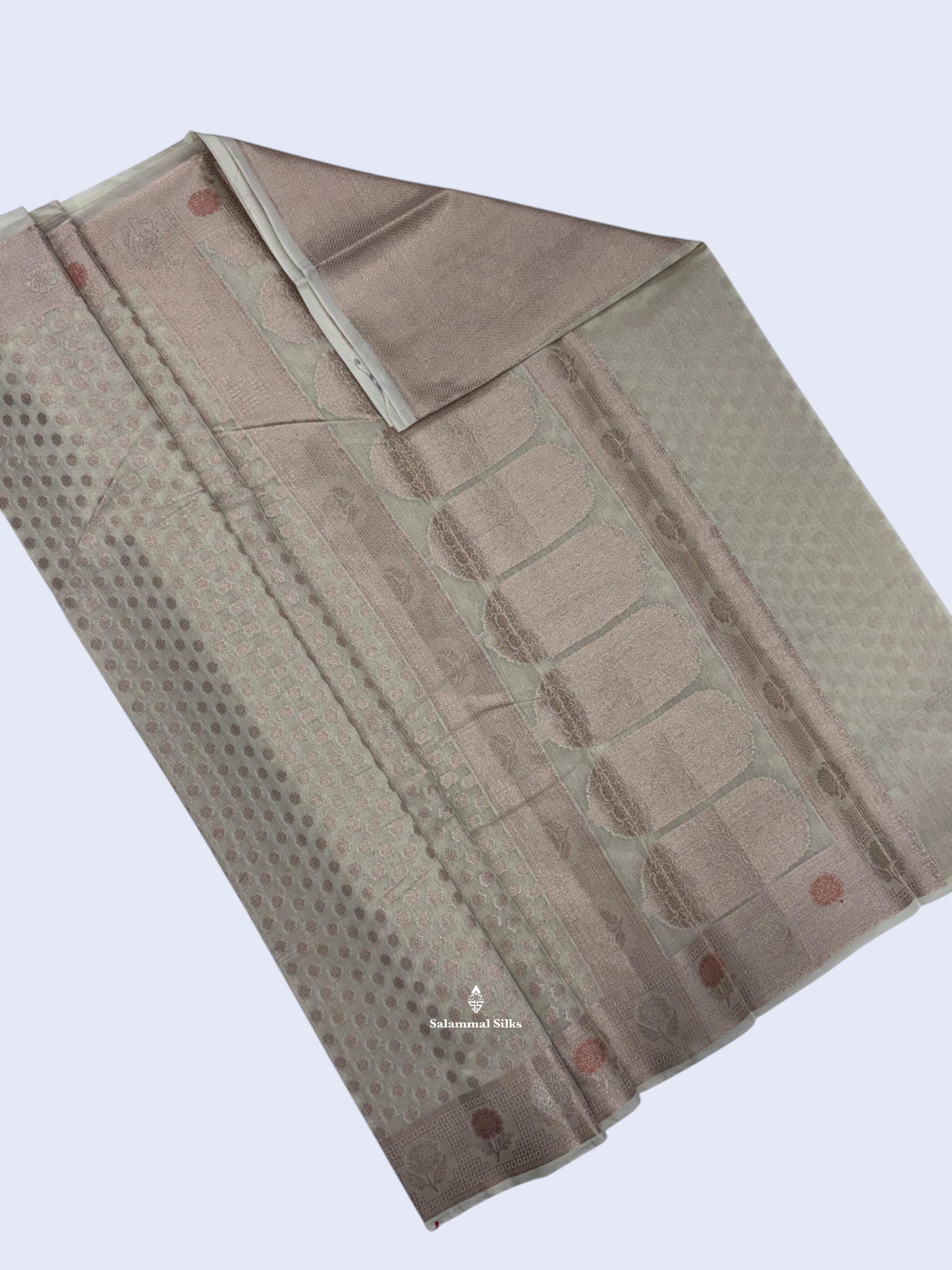 Elaichi Green Beautiful Fancy Saree With Copper Zari Border