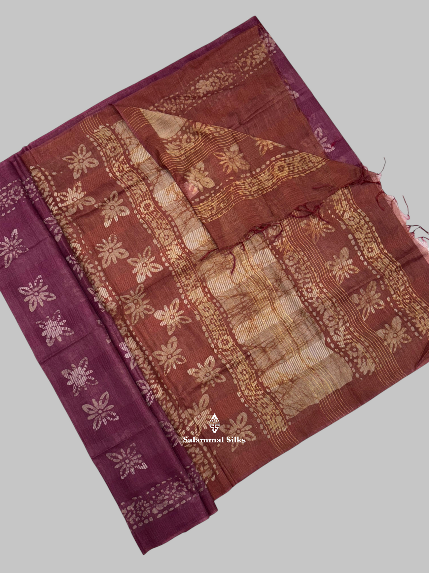 Olive Blue  Printed Pure Cotton With Blouse