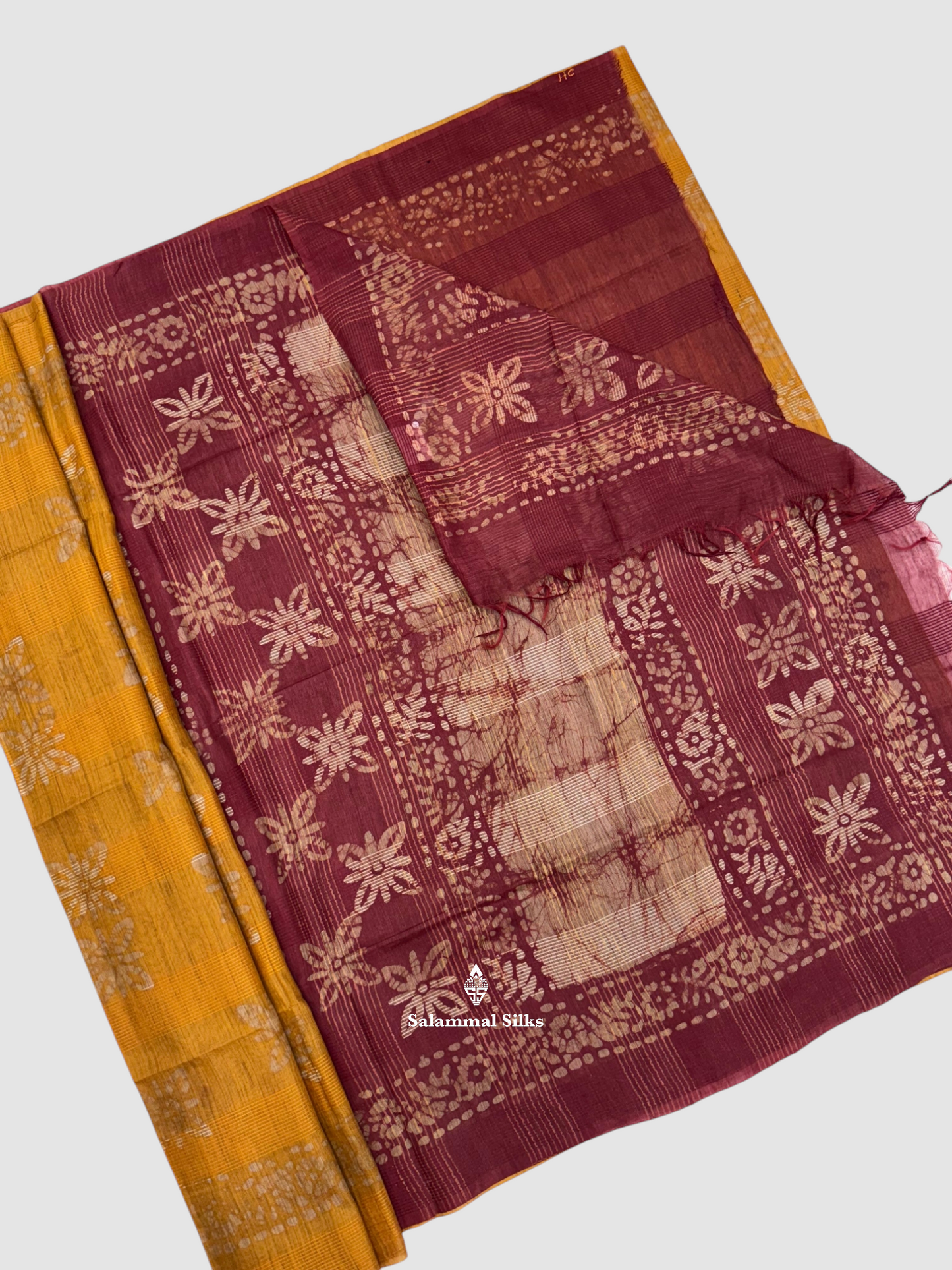 Olive Blue  Printed Pure Cotton With Blouse