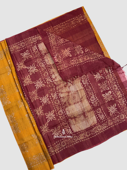 Olive Blue  Printed Pure Cotton With Blouse