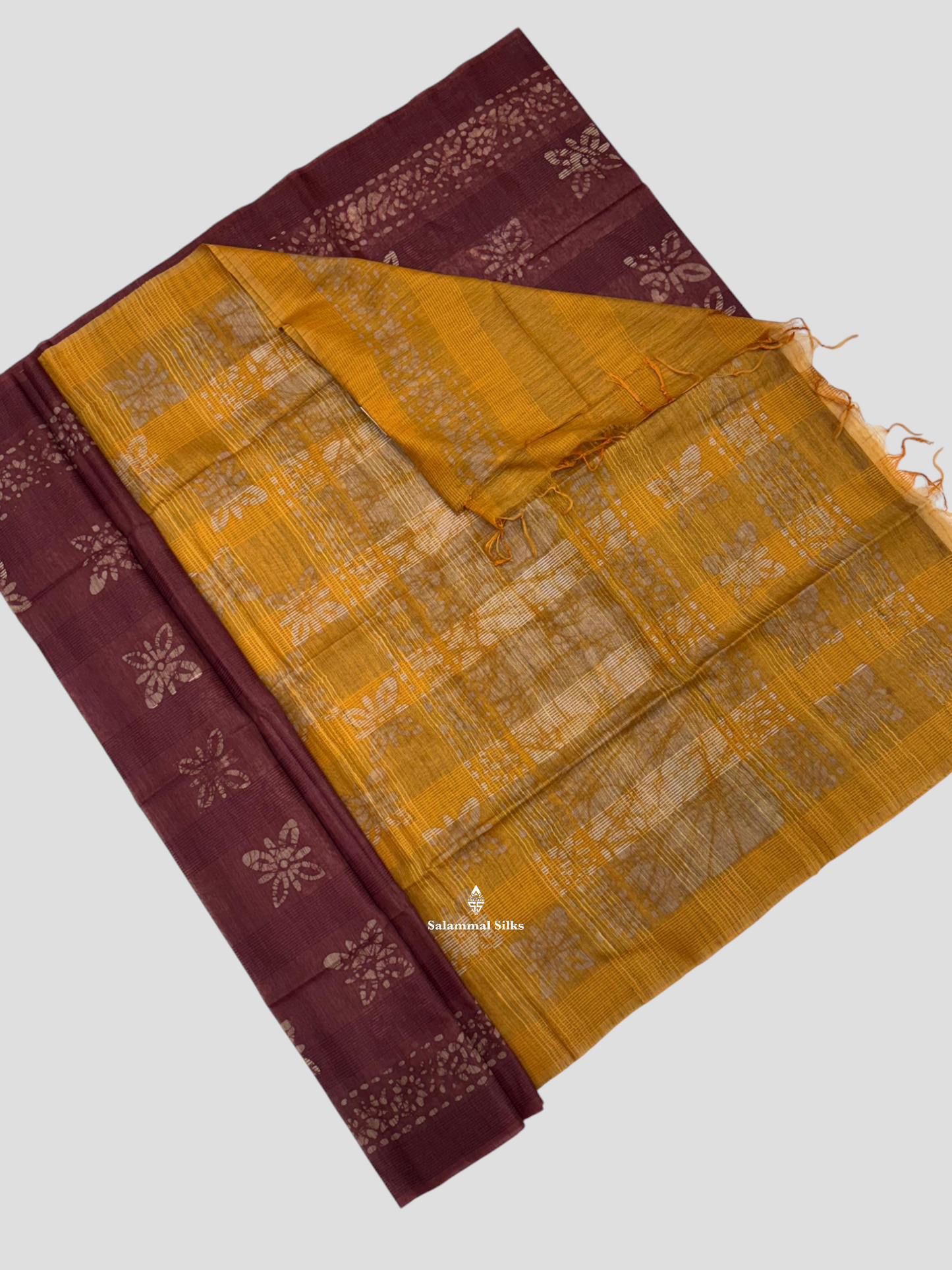 Olive Blue  Printed Pure Cotton With Blouse