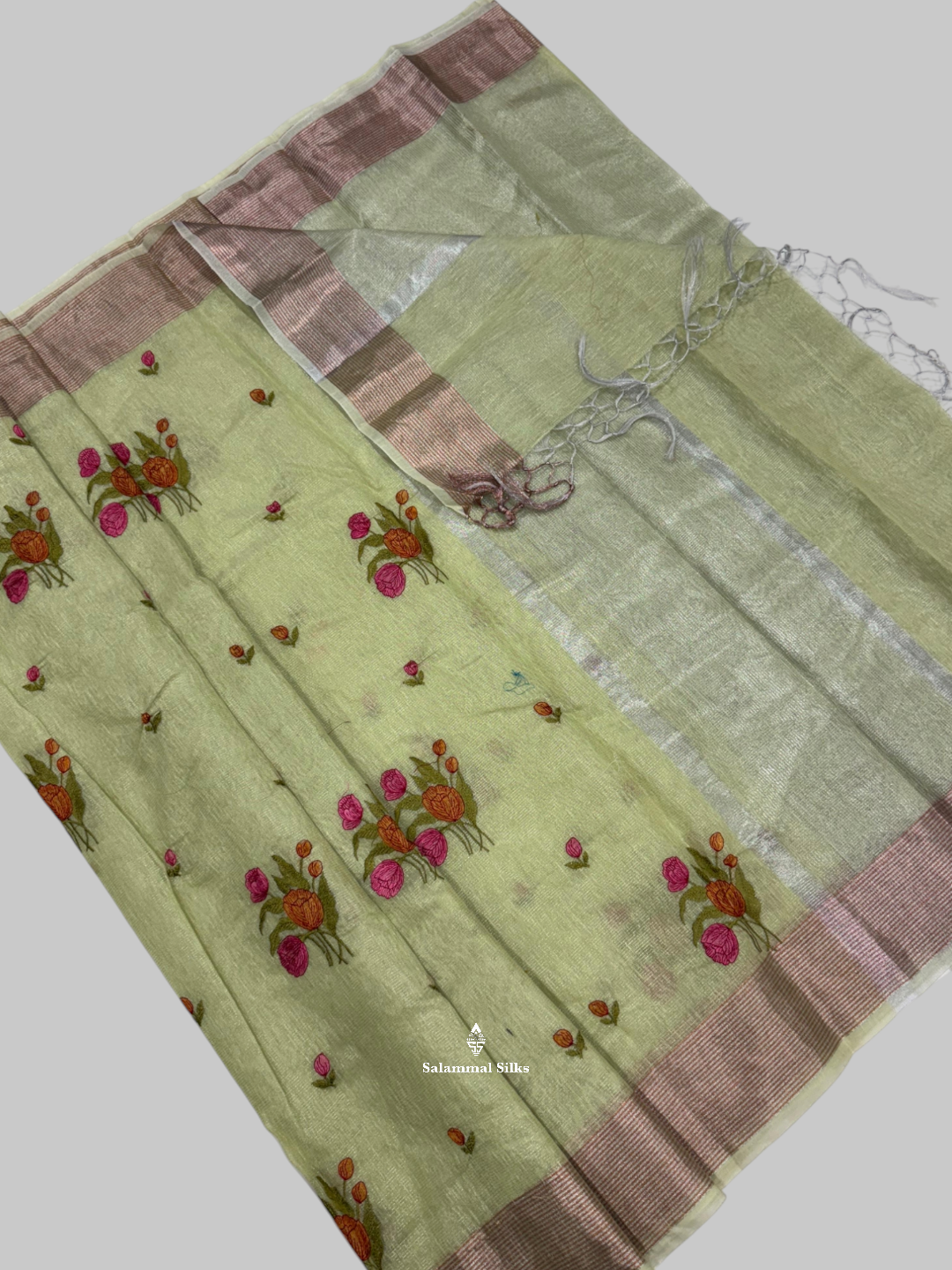 Baby Pink Fancy Saree With Blouse