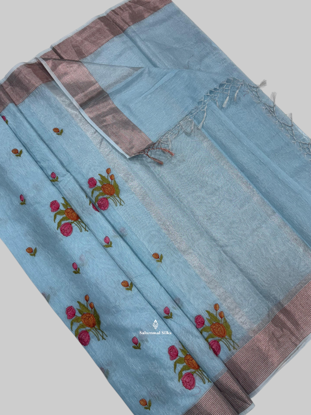 Baby Pink Fancy Saree With Blouse