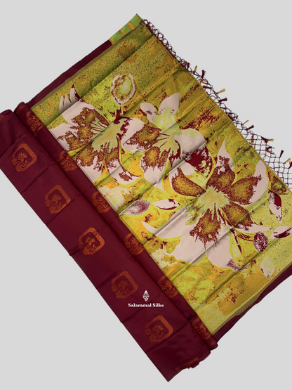 Dark Violet Semi Soft Silk Saree Without Border With Fancy Pallu