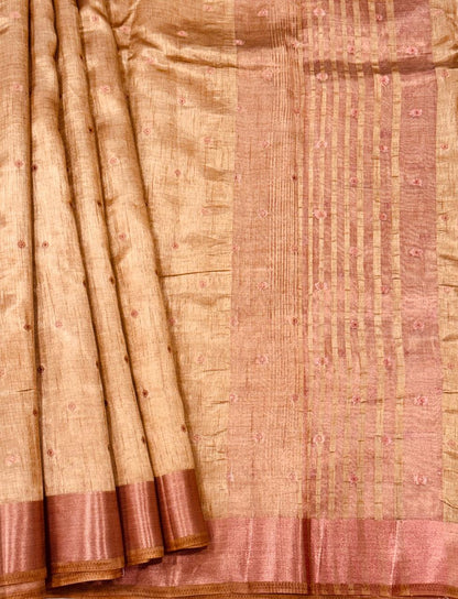 Fancy Saree With Copper Border (Multi colours Available)