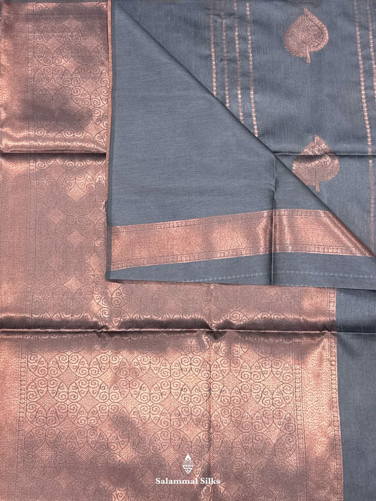 Grey Fancy Saree WithOut Border
