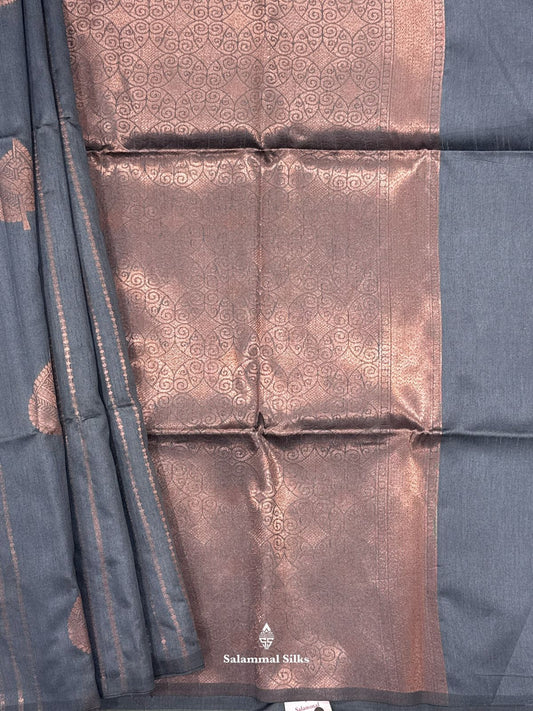 Grey Fancy Saree WithOut Border