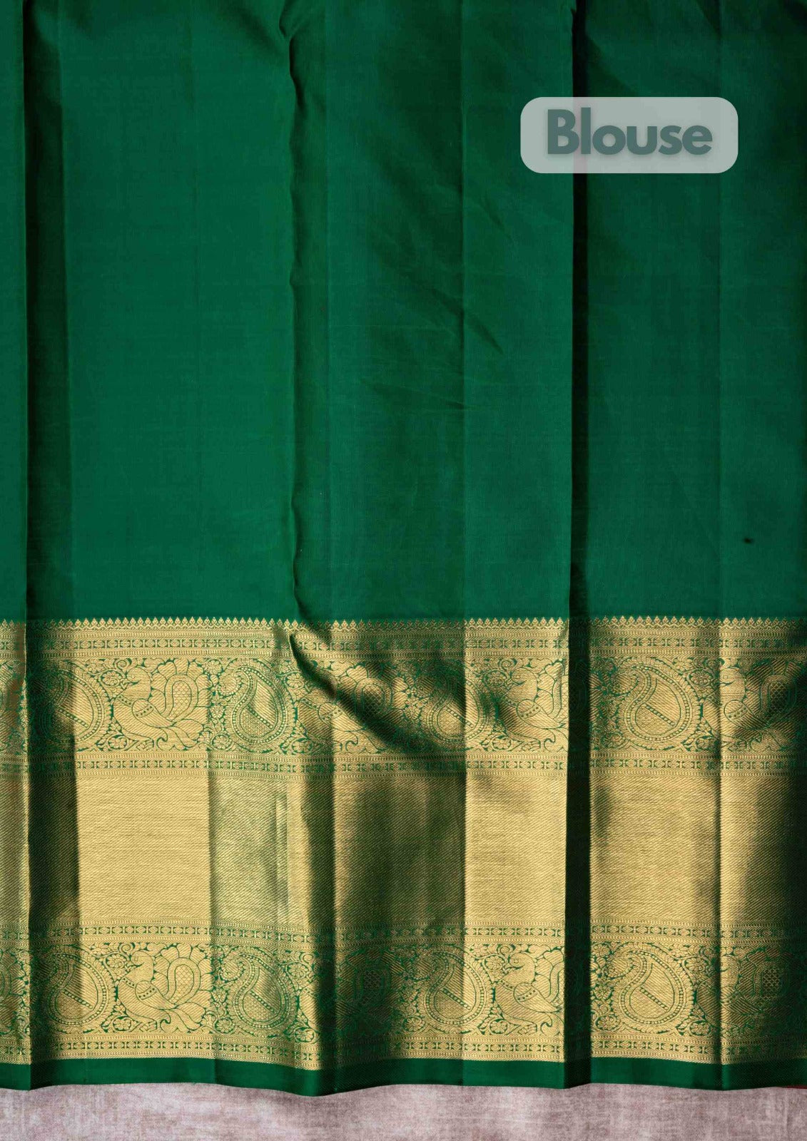 Kanjivaram Red Pure Silk Saree 4G Zari With Bottle Green Blouse