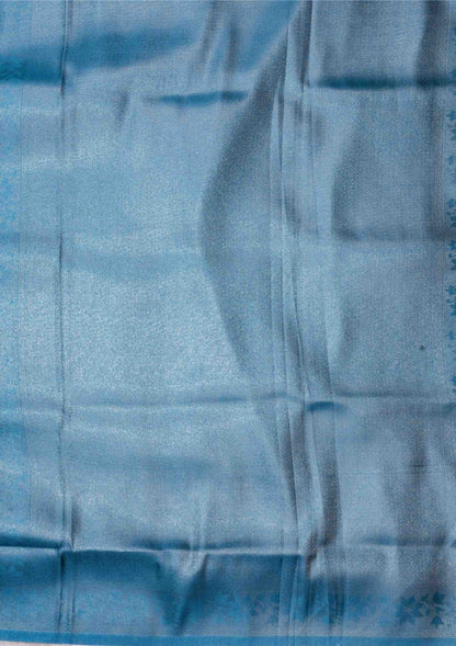 Fancy Soft Tissue Saree Ice Blue With Grand Blouse