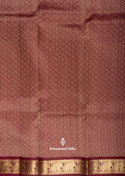 Kanjivaram Yellow Pure Silk Saree With Traditional Maroon Border
