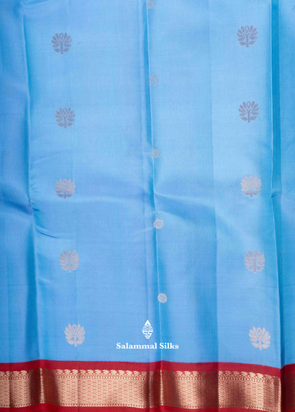 Kanjivaram Pure Silk Saree Lavender With Maroon Border