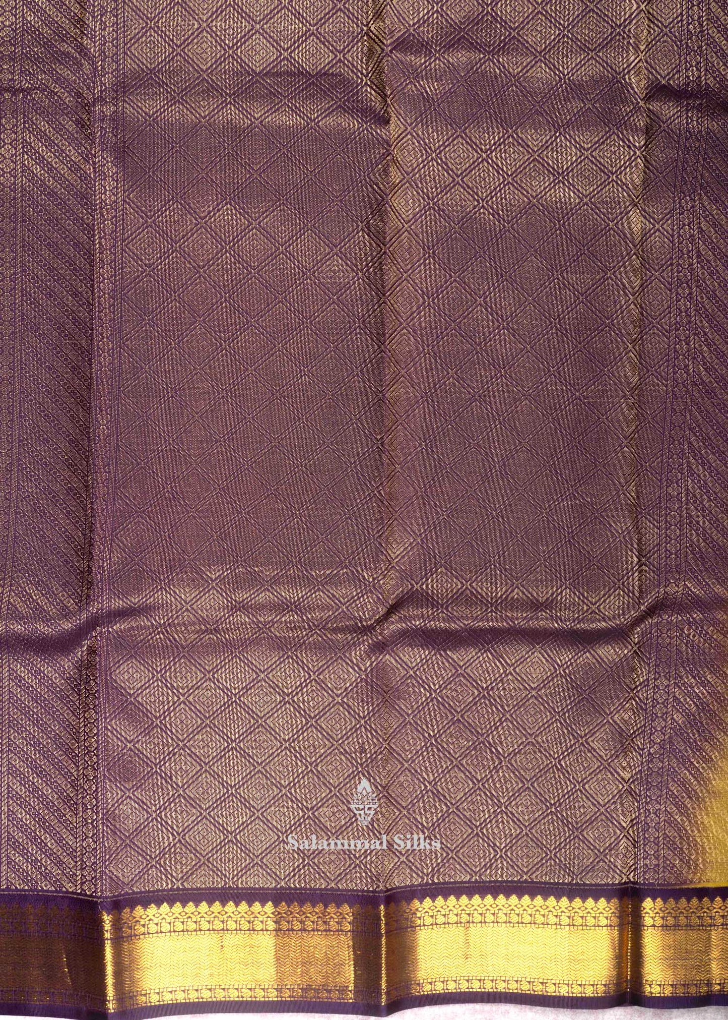 Kanjivaram Yellow Pure Silk Saree With Dark Violet Border