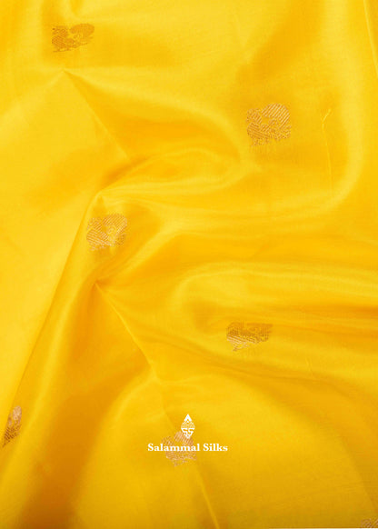 Kanjivaram Yellow Pure Silk Saree With Traditional Maroon Border