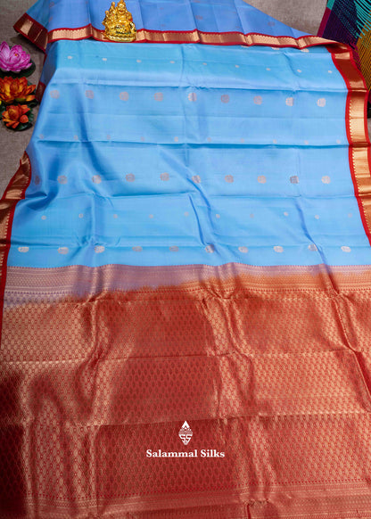 Kanjivaram Pure Silk Saree Lavender With Maroon Border