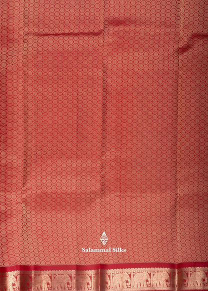 Kanjivaram Yellow Pure Silk Saree With Traditional Maroon Border