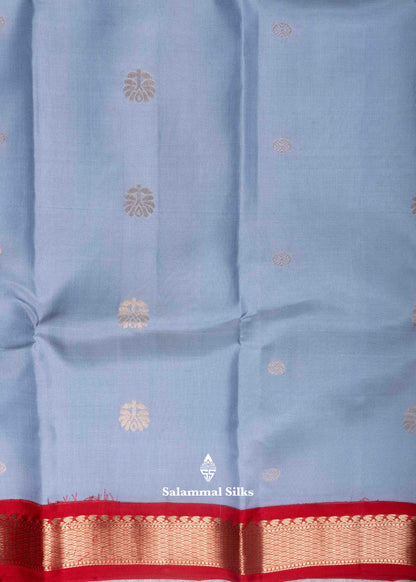 Kanjivaram Pure Silk Saree Lavender With Maroon Border