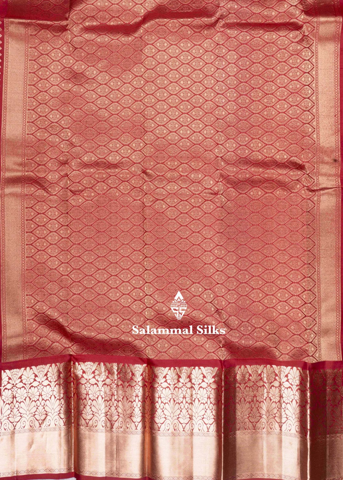 Maroon Pure Kanjivaram Silk Saree with Pallakku Fancy Border & Blouse