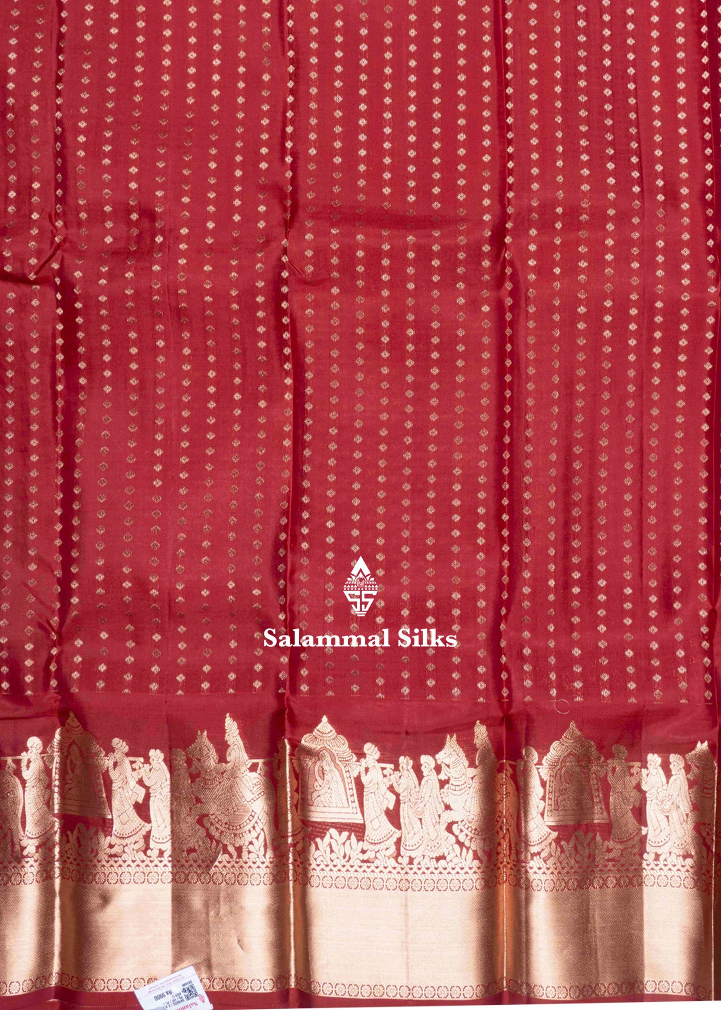Maroon Pure Kanjivaram Silk Saree with Pallakku Fancy Border & Blouse