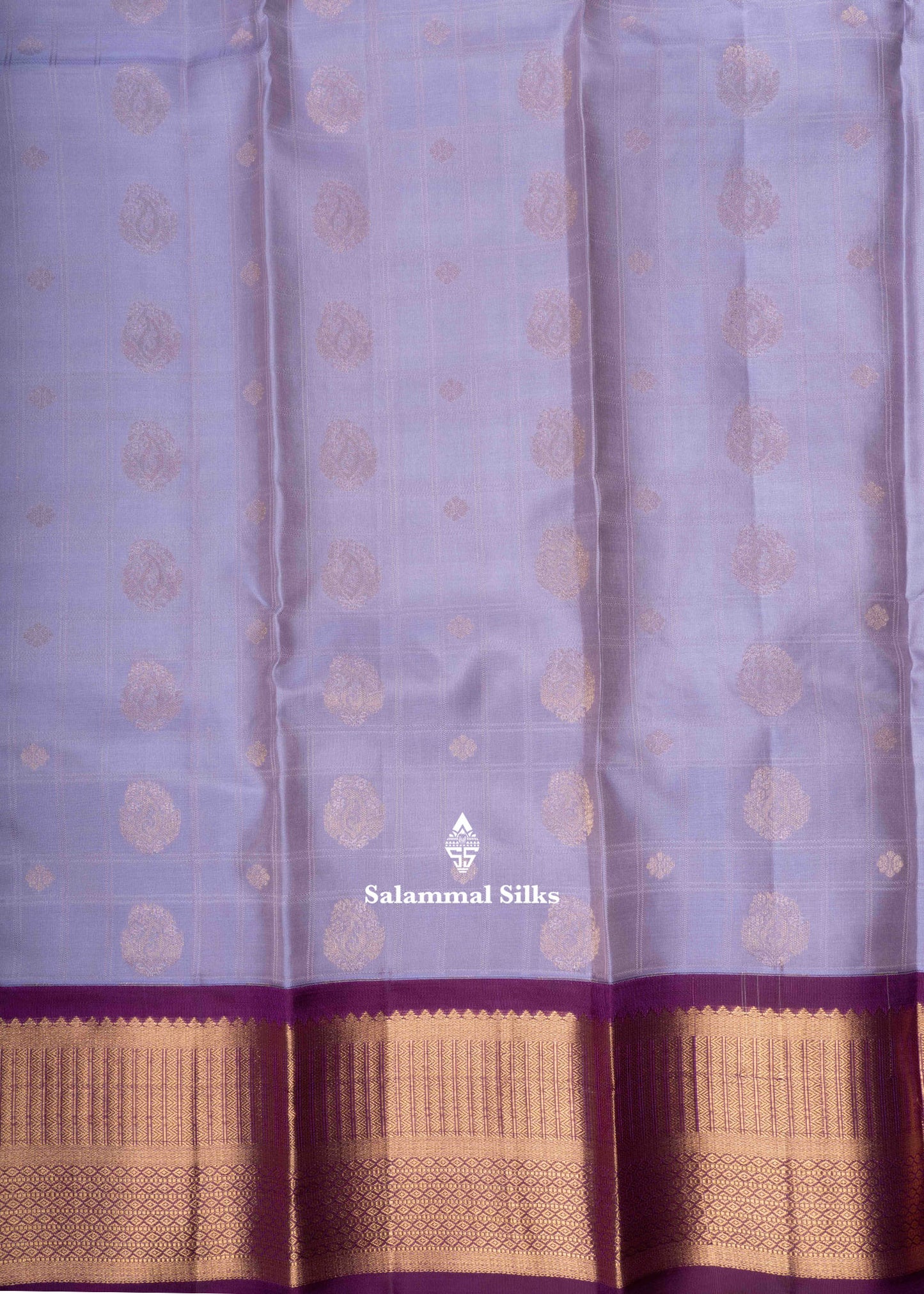 Lavender Color Kanjivaram Pure Silk Saree Majanta Border with Blouse
