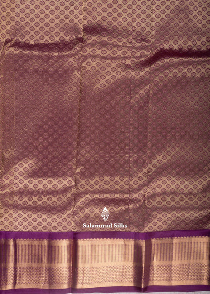Lavender Color Kanjivaram Pure Silk Saree Majanta Border with Blouse