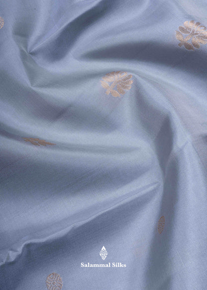 Kanjivaram Pure Silk Saree Lavender With Maroon Border