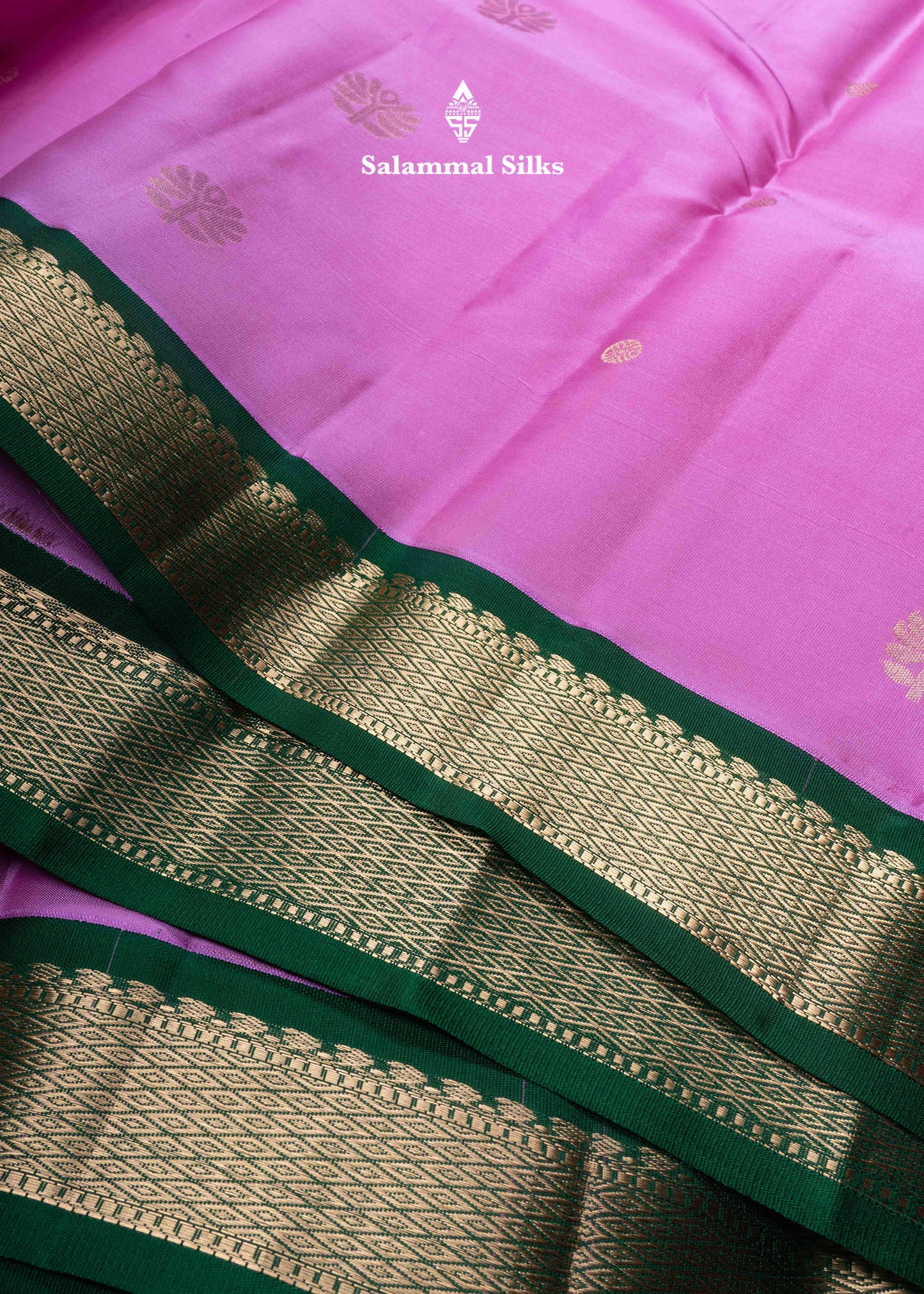 Kanjivaram Pure Silk Saree Lavender With Maroon Border