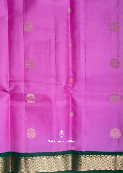 Kanjivaram Pure Silk Saree Lavender With Maroon Border