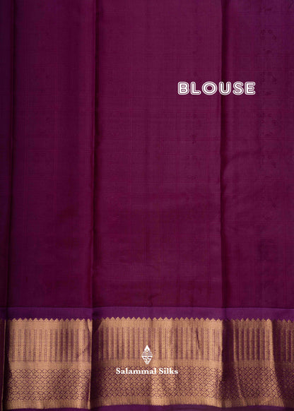Lavender Color Kanjivaram Pure Silk Saree Majanta Border with Blouse
